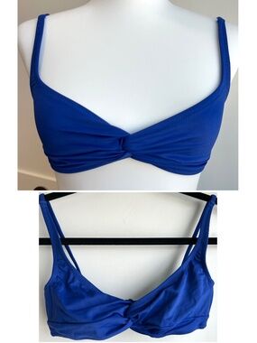 J.Crew NWOT Solid Twist-Front Bikini Top Size XS Brilliant Blue Color